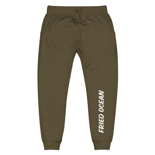 Sweatpants || White on Military Green