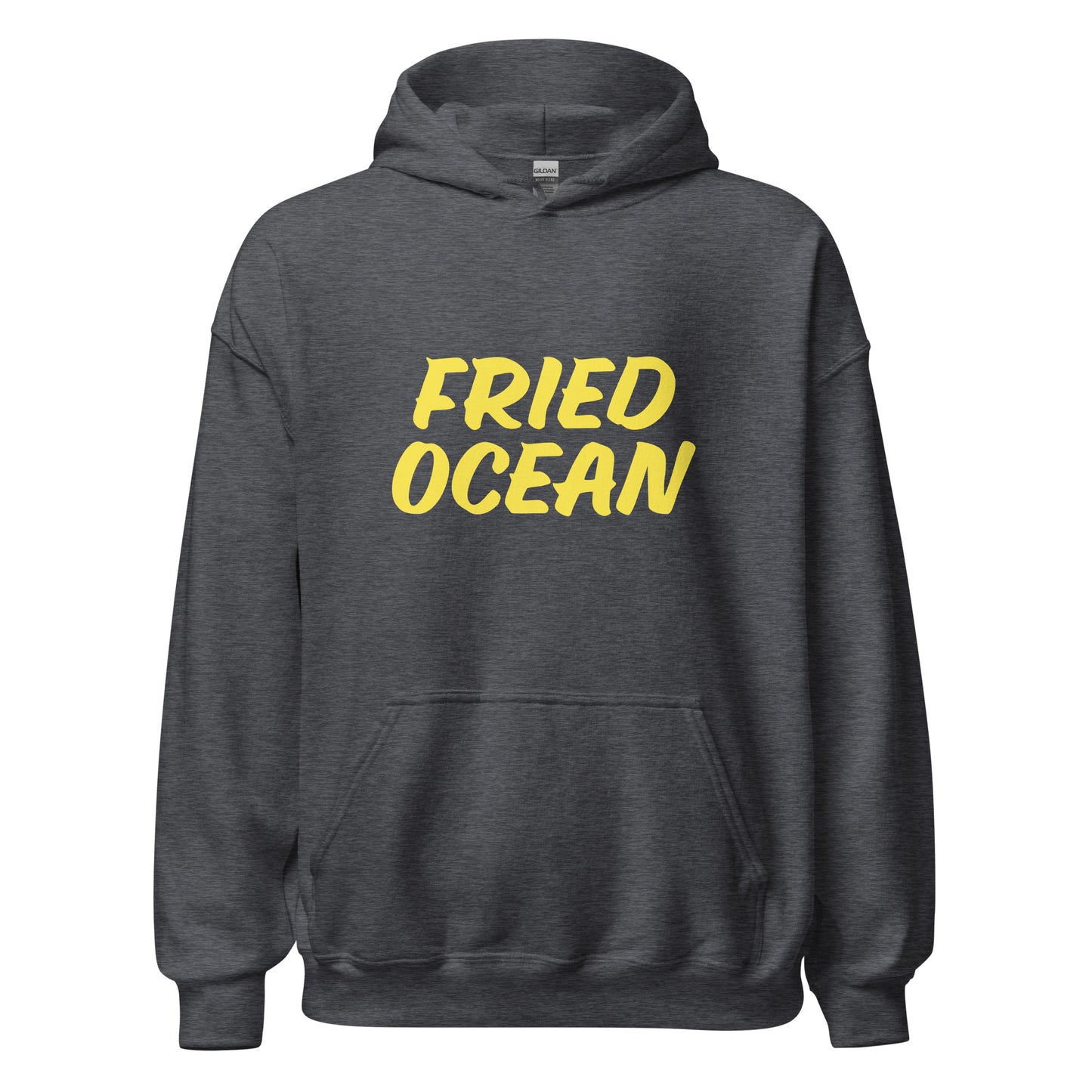 FRIED OCEAN Hoodie || Yellow on Dark Heather